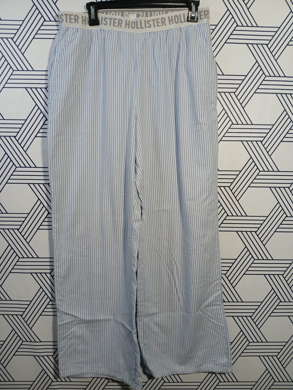 Hollister Striped Flannel Pajama Bottoms Elastic Waist Cozy Lounge Essential